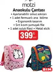 MOTZİ ANAOKULU ÇANTASI